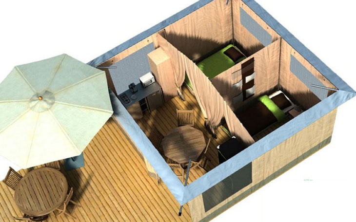 Aufbau des Mayotte-Zeltes